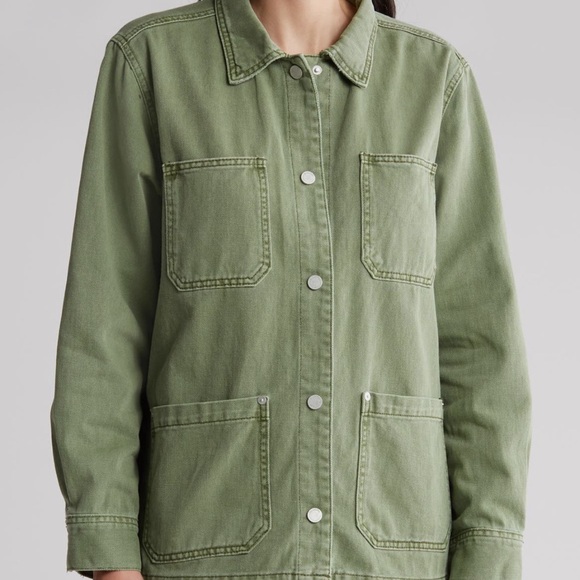 BLANK NYC Garment dyed cotton shacket olive size small NWT (shirt jacket) - Picture 8 of 8